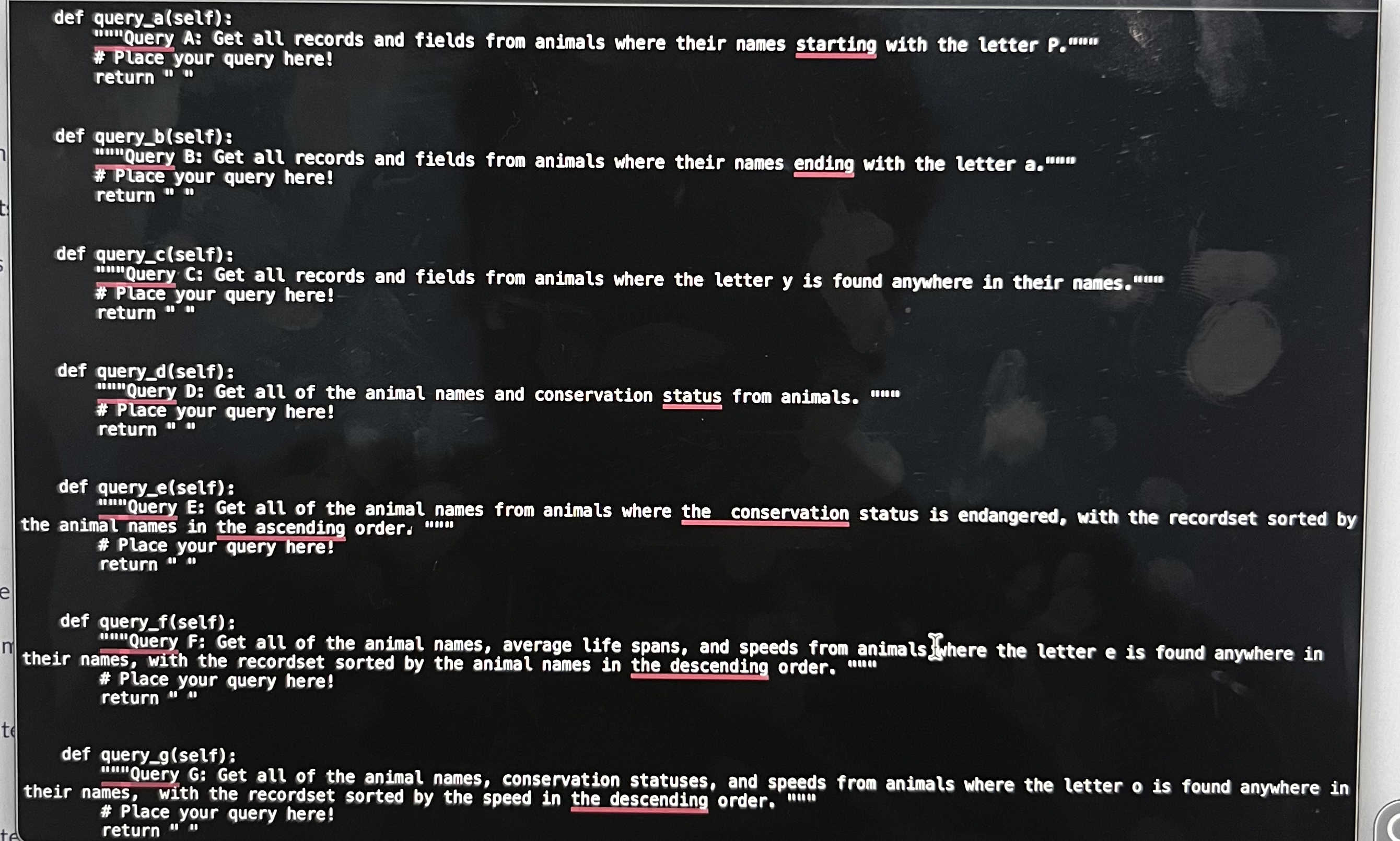 their names, with the recordset sorted by the