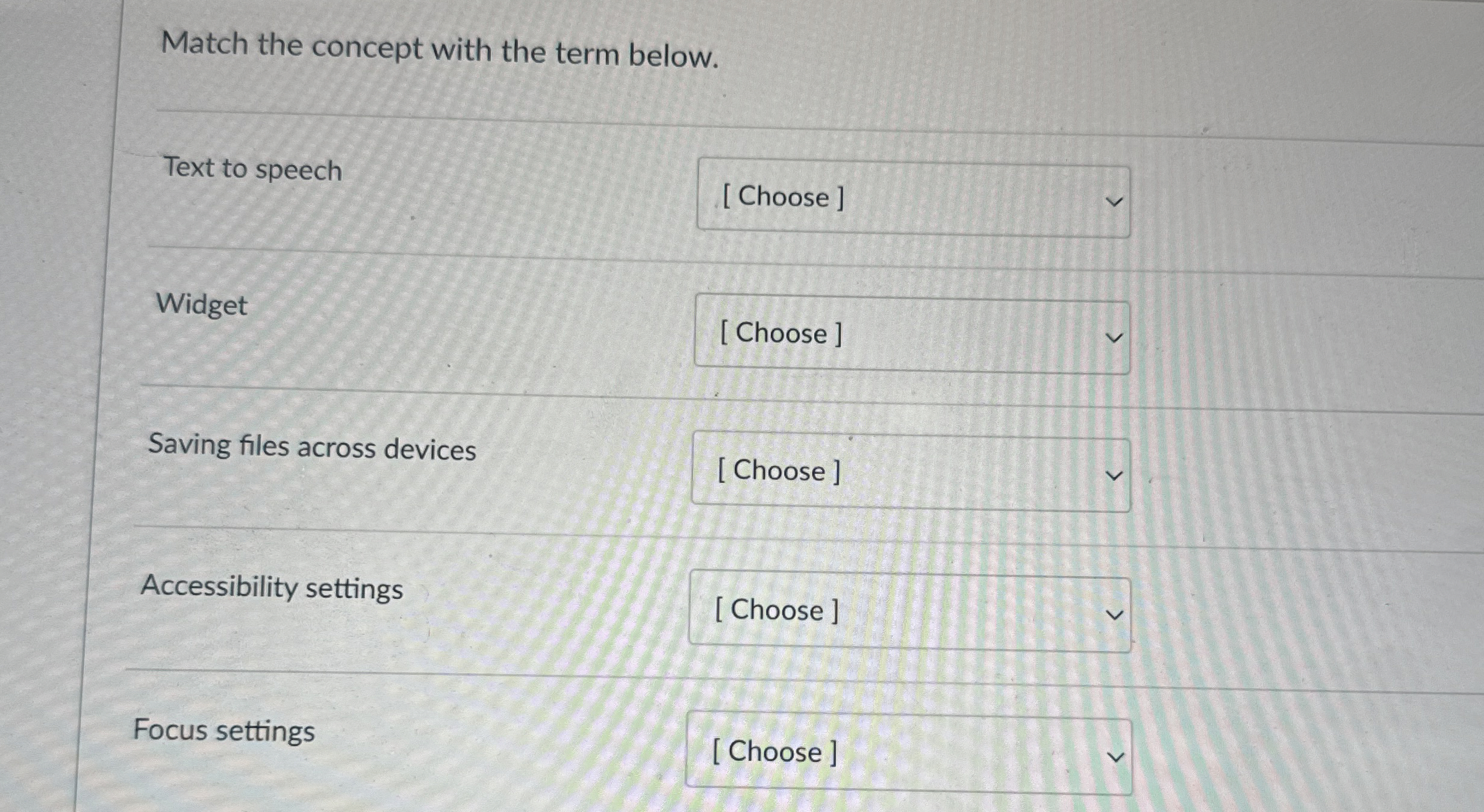 Match the concept with the term below. Text to