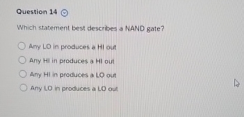 Question 1 4 Which statement best describes a
