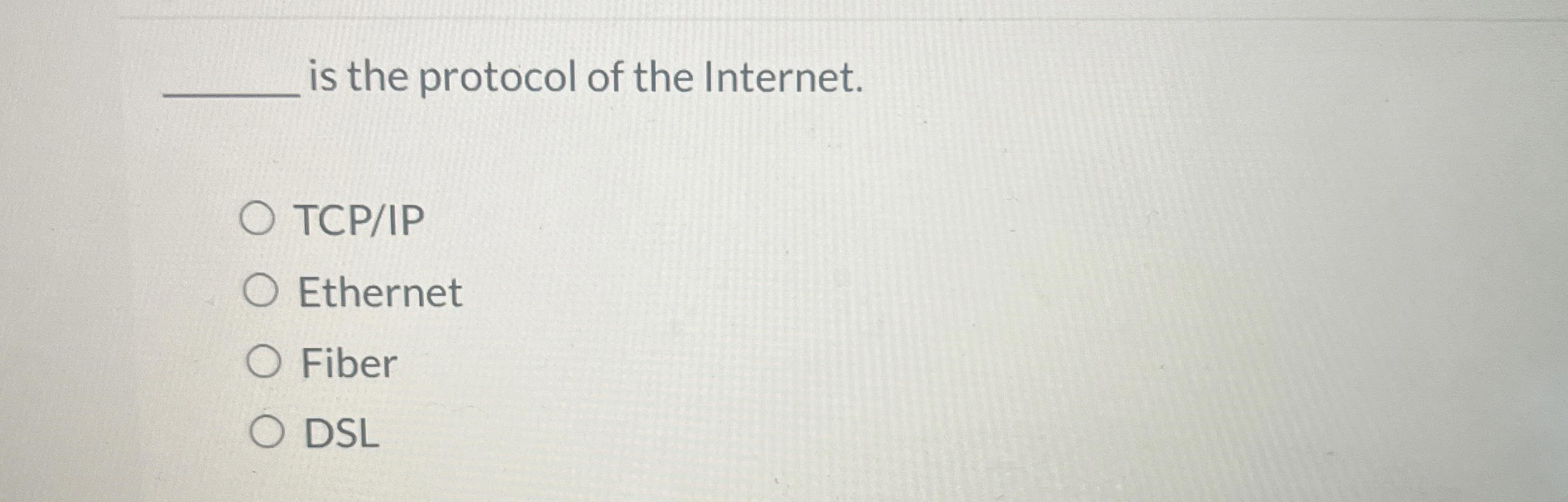 is the protocol of the Internet. TCP / IP