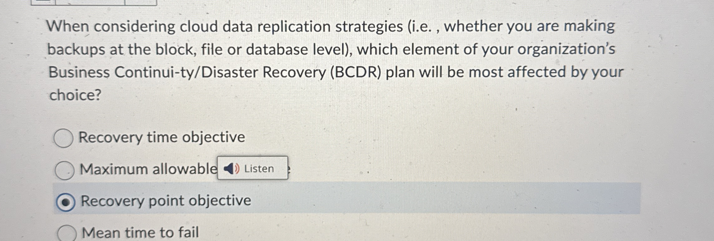 When considering cloud data replication
