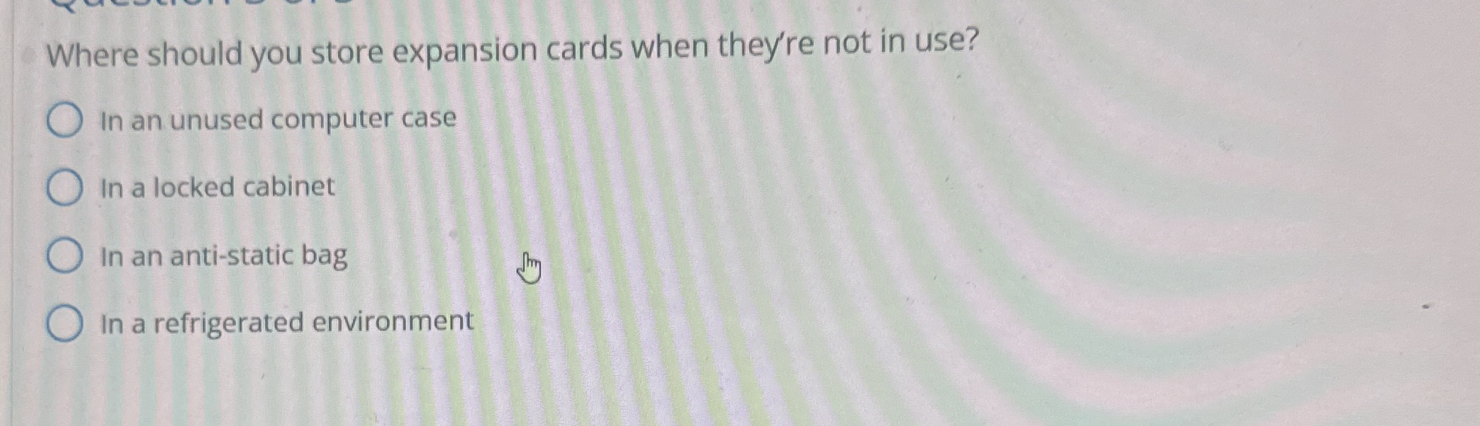 Where should you store expansion cards when