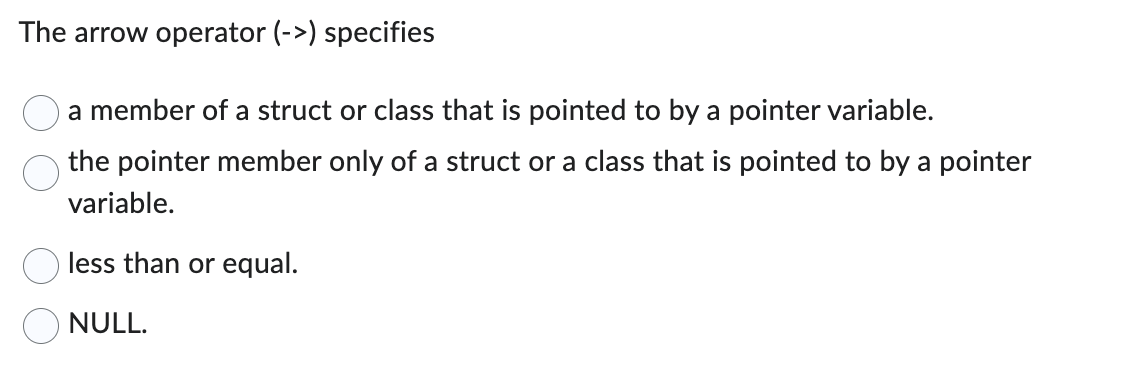 The arrow operator ( -  style=