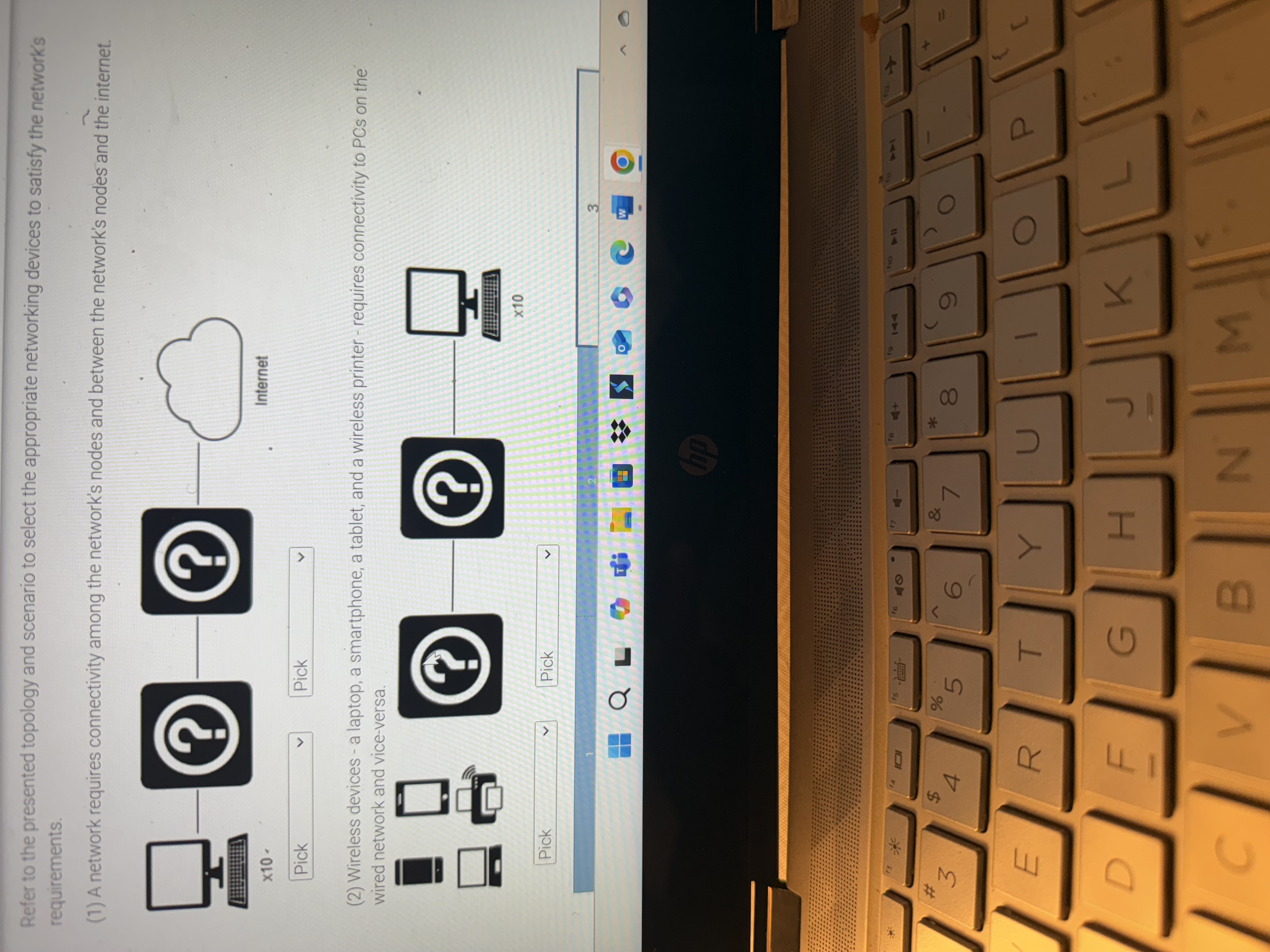Refer to the presented topology and scenario to