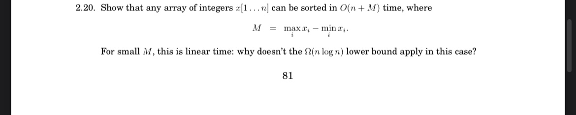 2 . 2 0 . Show that any array of integers x [ 1