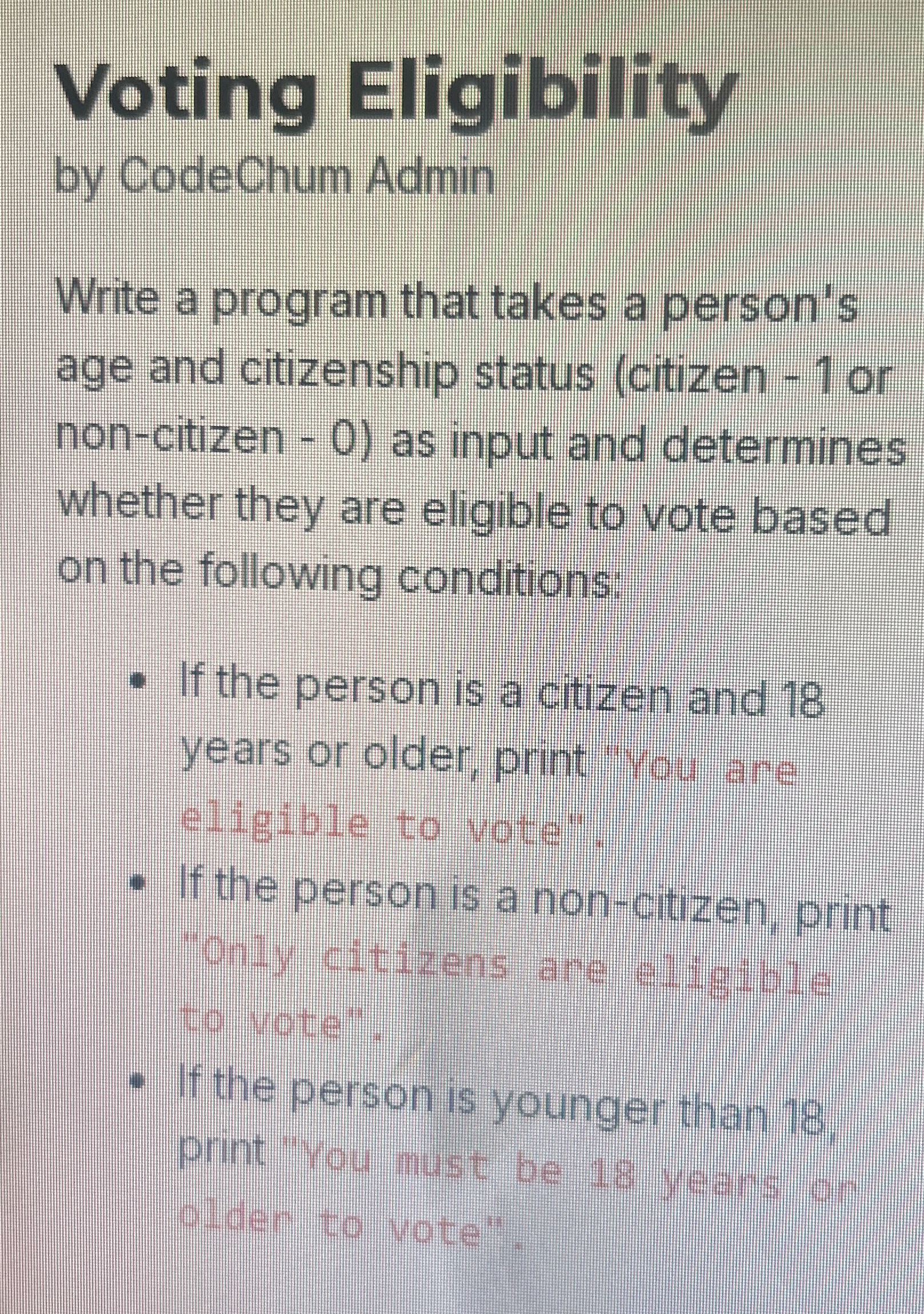 Write a program that takes a person's age and