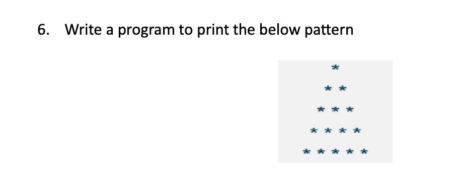 Write a program to print the below pattern.Write