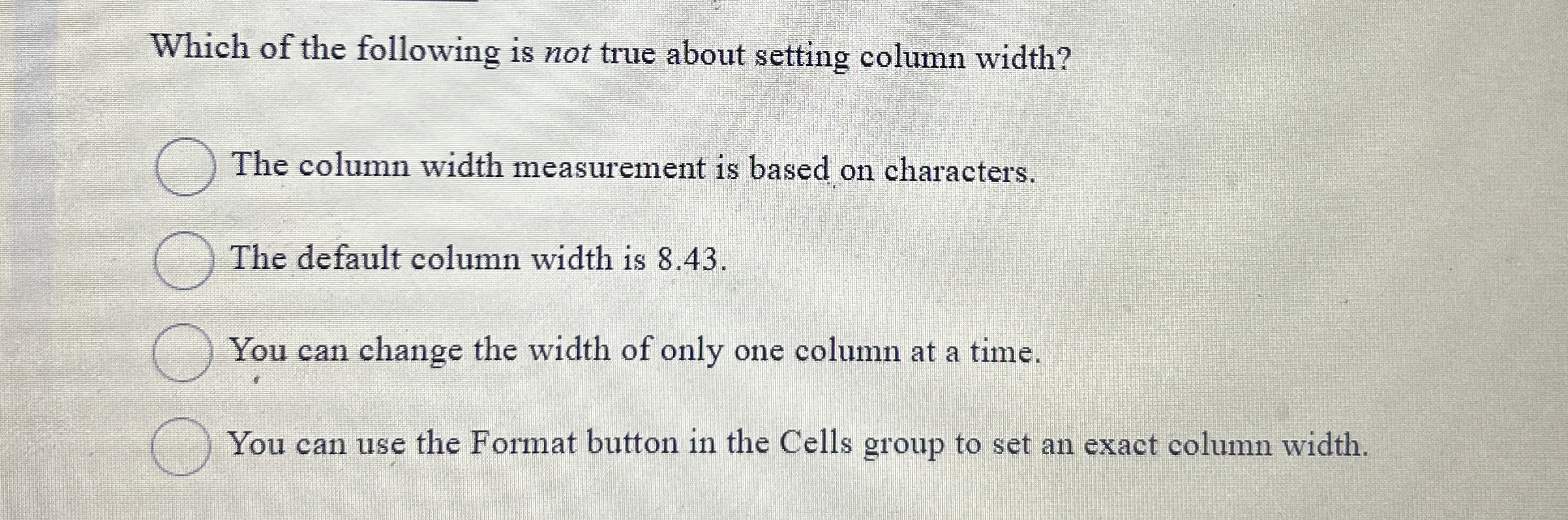 Which of the following is not true about setting
