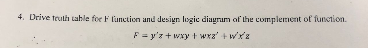 Drive truth table for F function and design logic