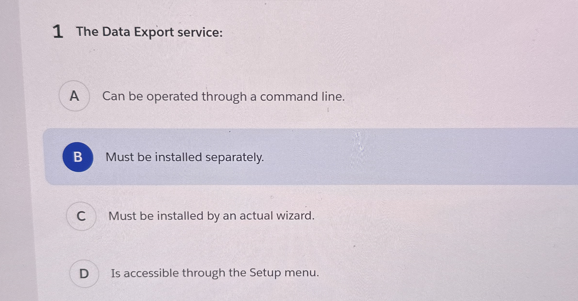 1 The Data Export service: Can be operated