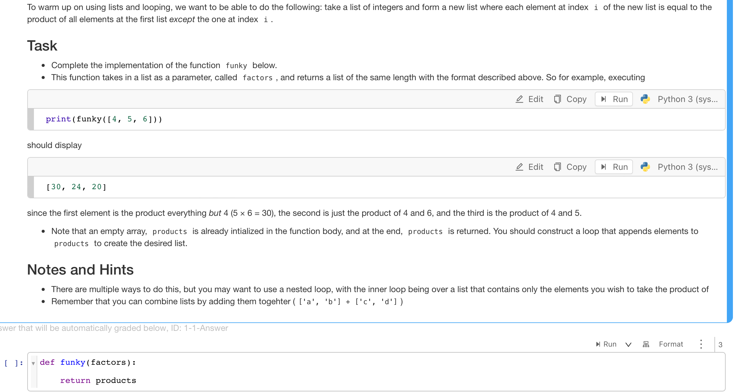 To warm up on using lists and looping, we want to