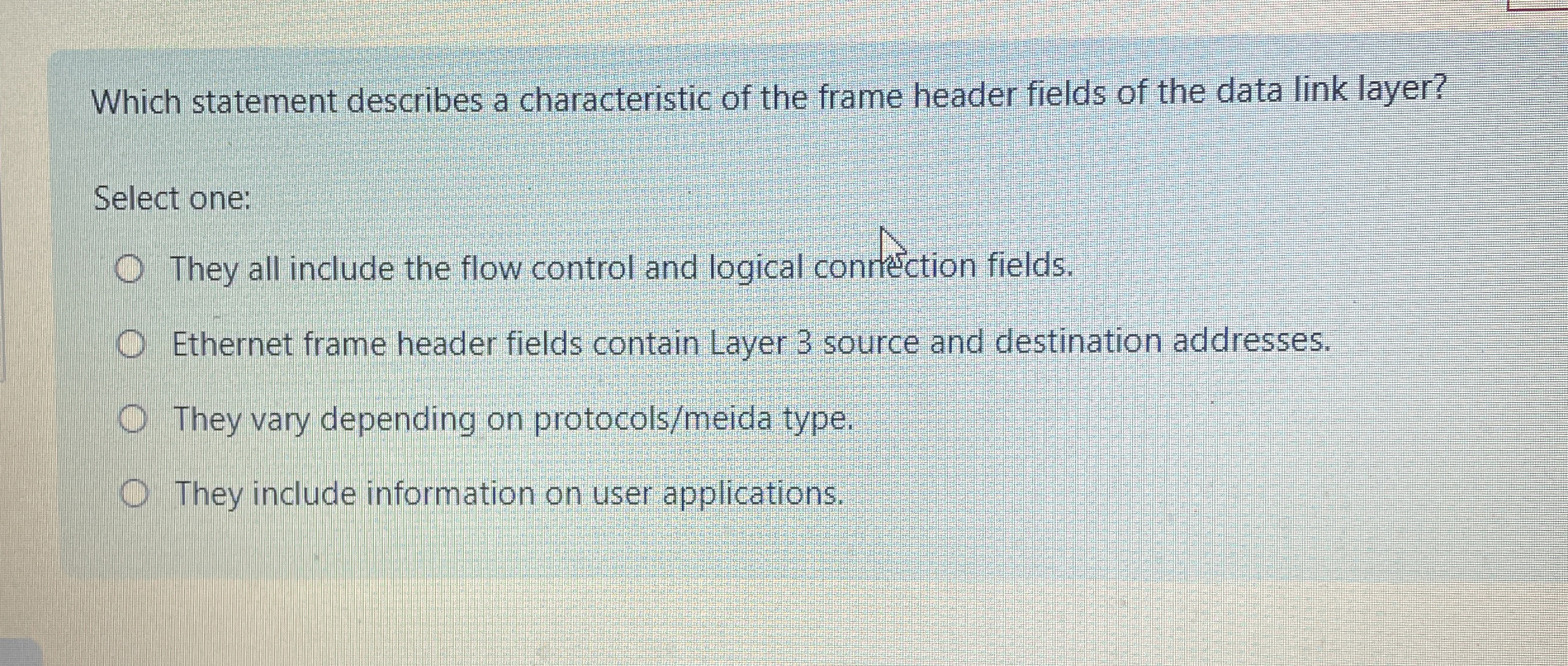 Which statement describes a characteristic of the