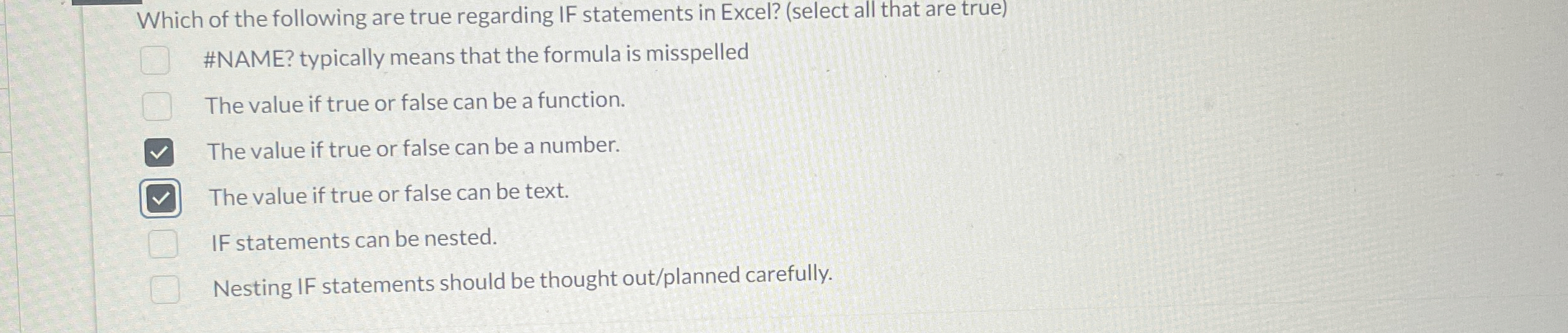 Which of the following are true regarding IF