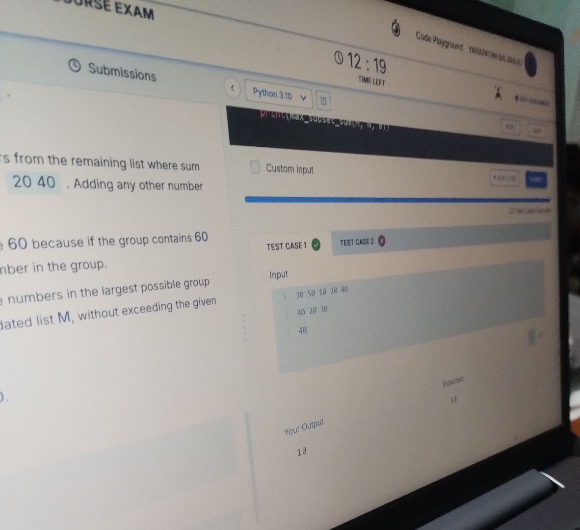 you are given two list of integers. M and N and