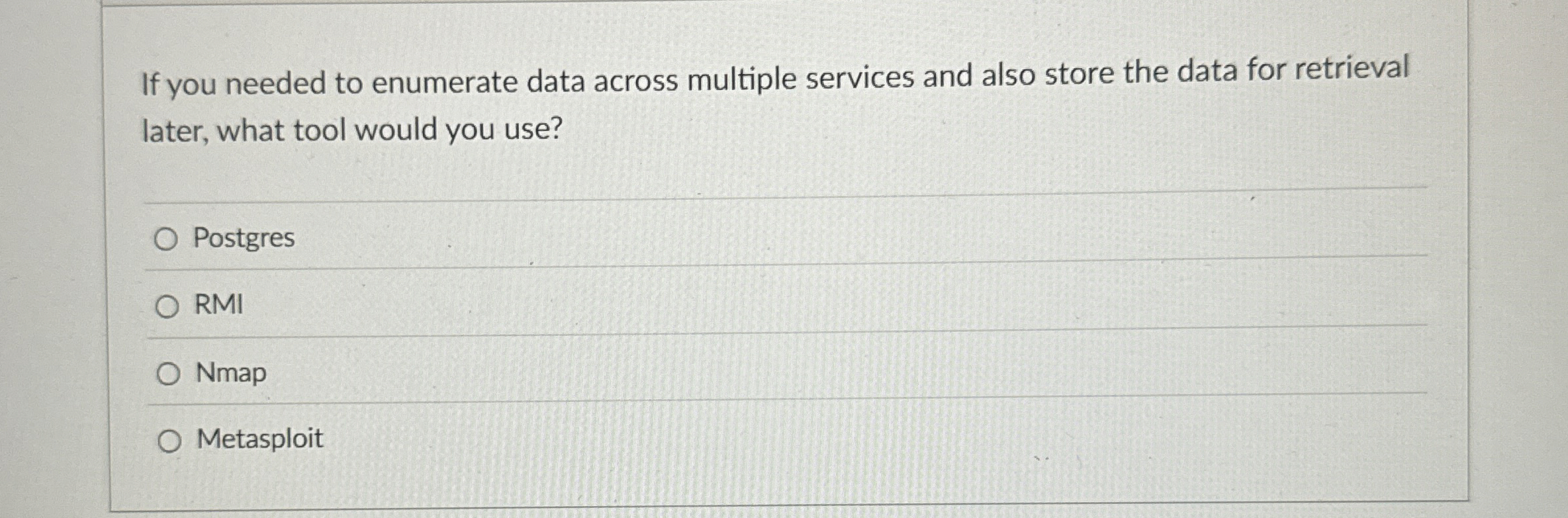 If you needed to enumerate data across multiple