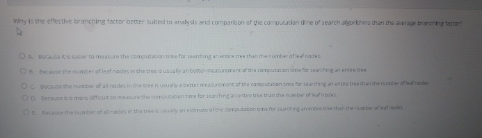 Why is the eftective branching factor better