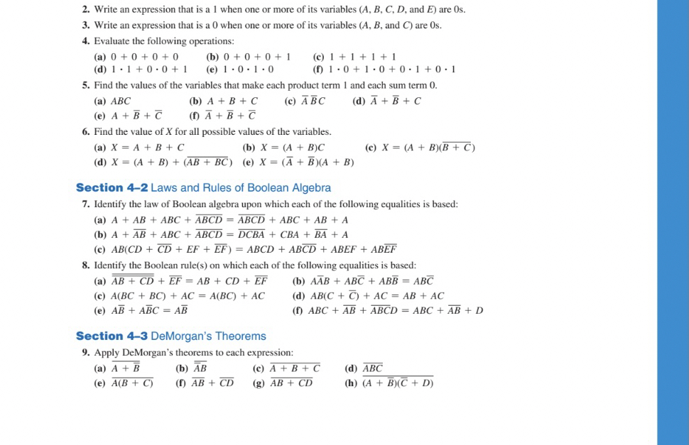 Write an expression that is a 1 when one or more