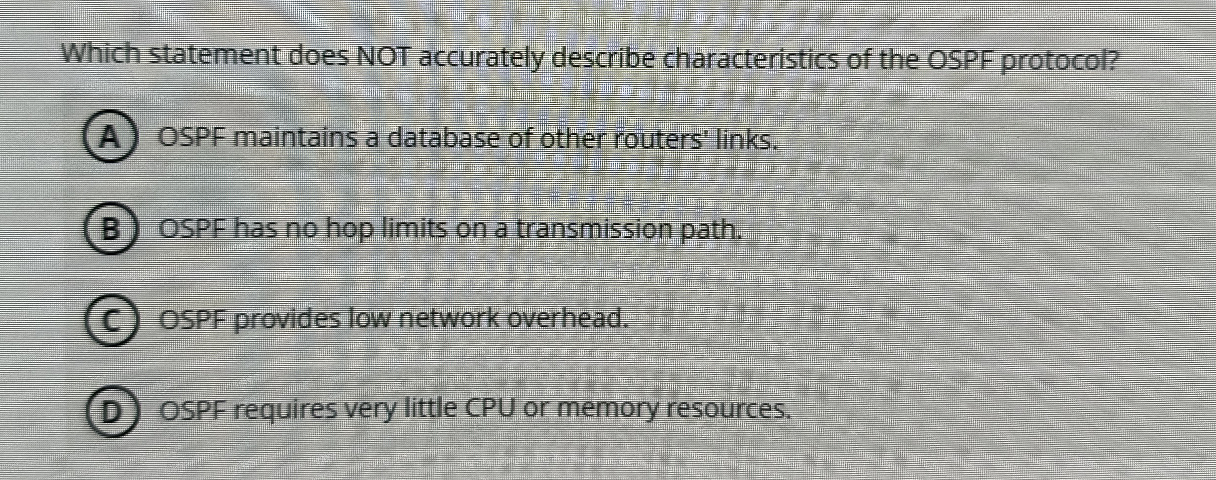 Which statement does NOT accurately describe