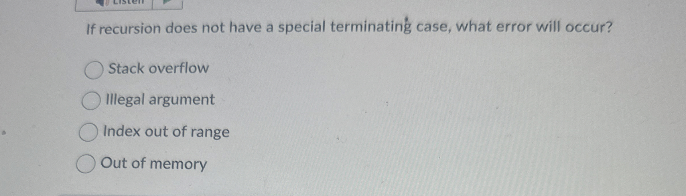 If recursion does not have a special terminating