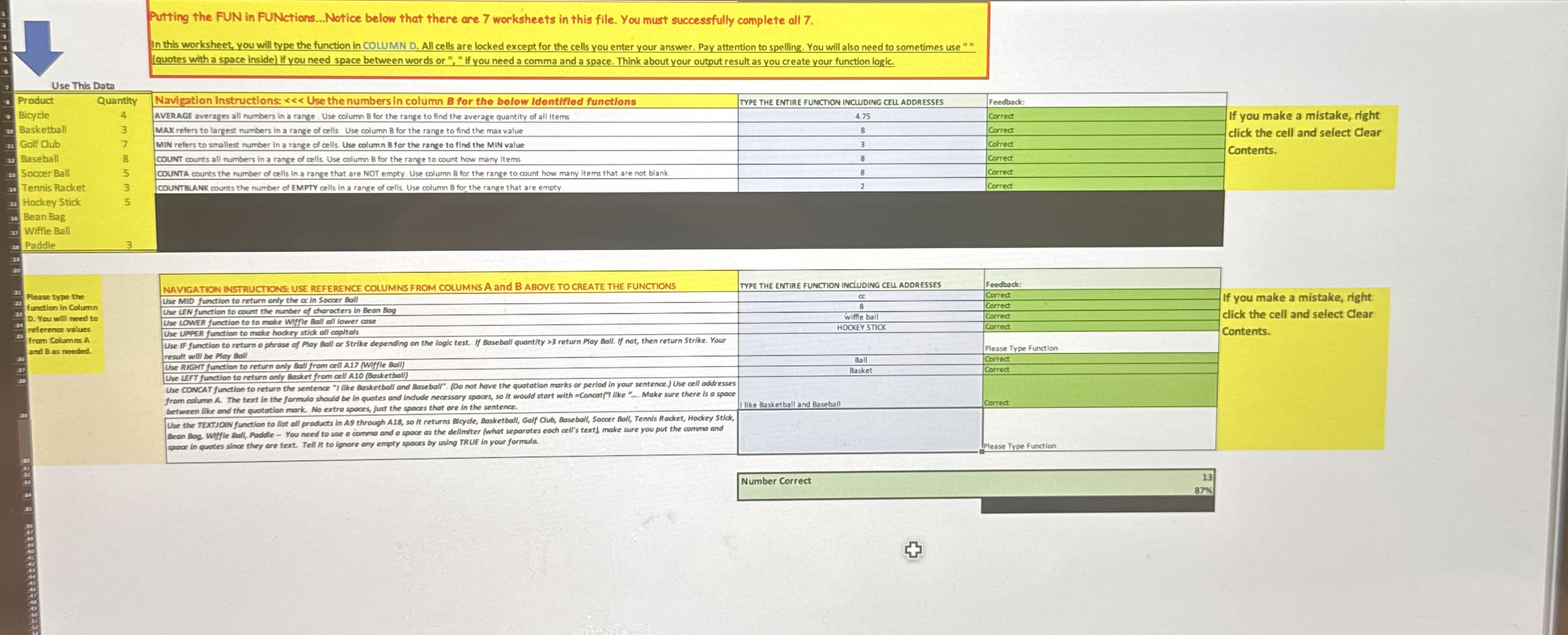 Putting the FUN in FUNctions...Notice below that