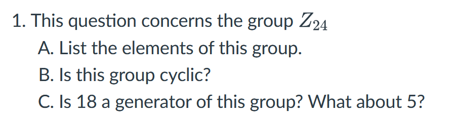 Group theory and modular arithmetic in
