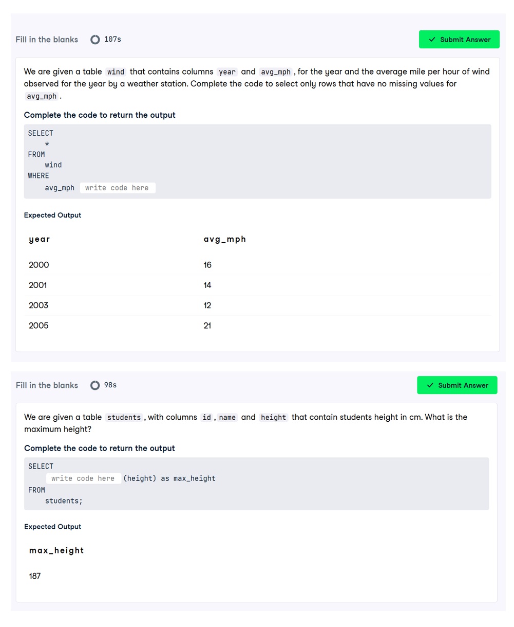 We are given a table wind that contains columns