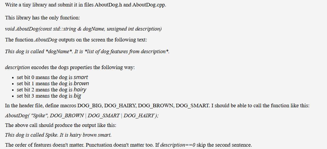 In the header file, define macros DOG _ BIG, DOG