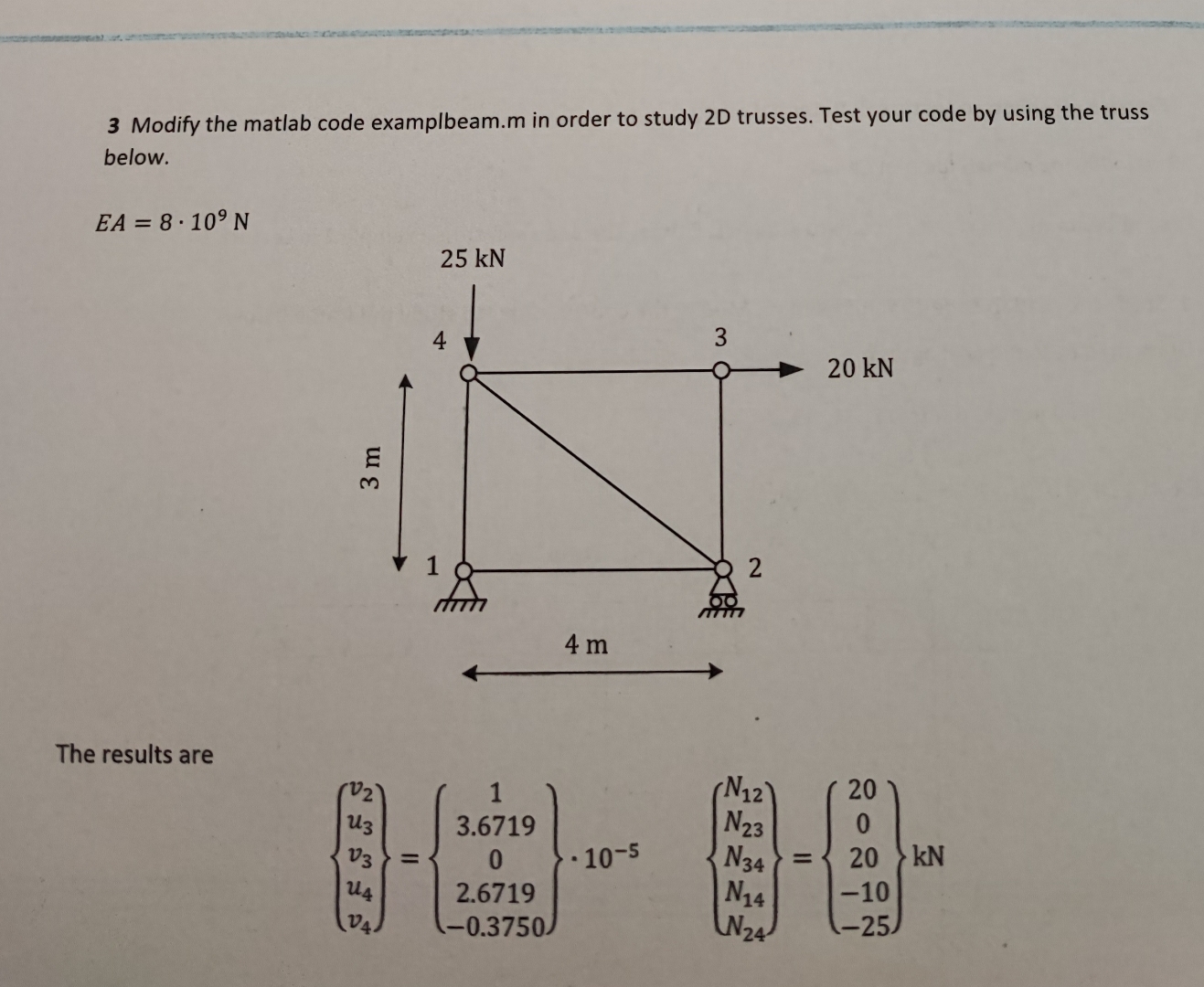 3 Modify the matlab code examplbeam.m in order to