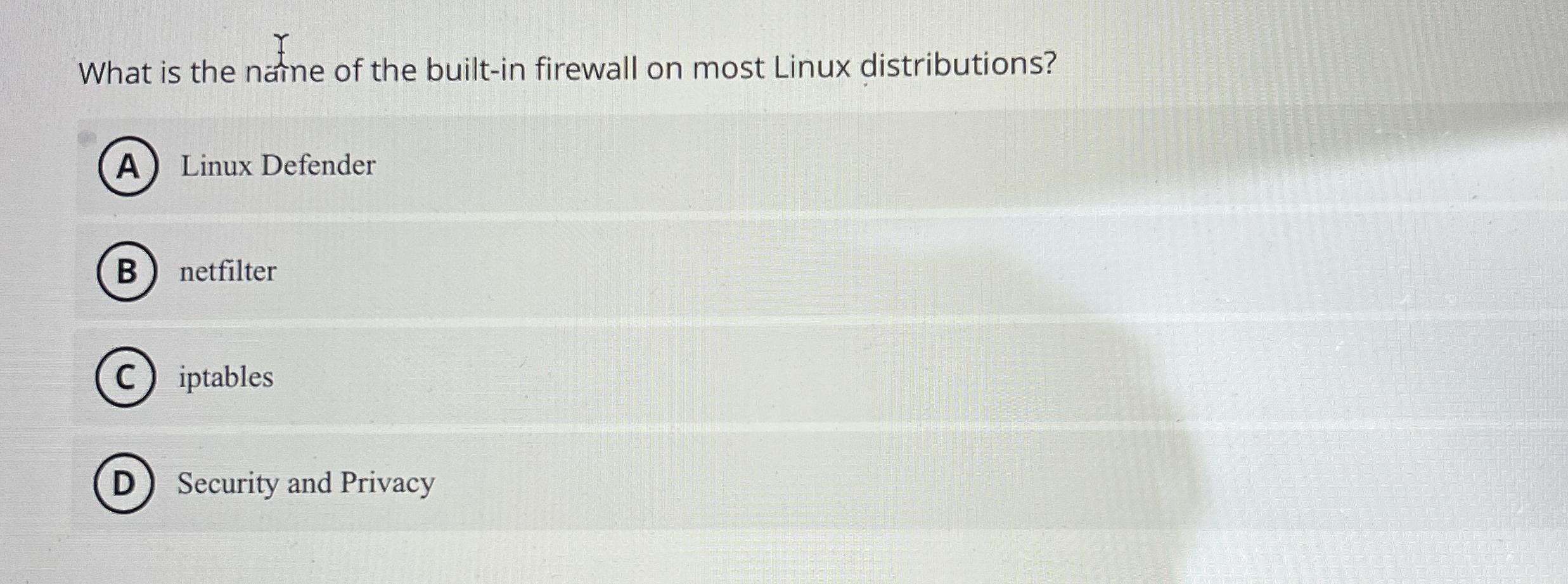 What is the naine of the built - in firewall on