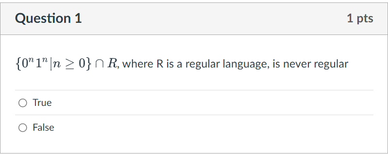 Question 1 { 0 ^ ( n ) 1 ^ ( n ) | n > = 0 } \