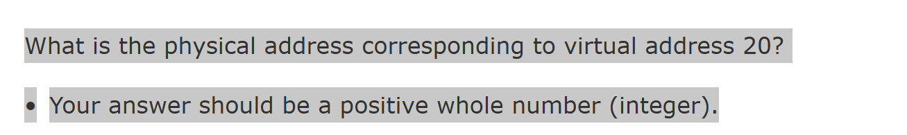 What is the physical address corresponding to