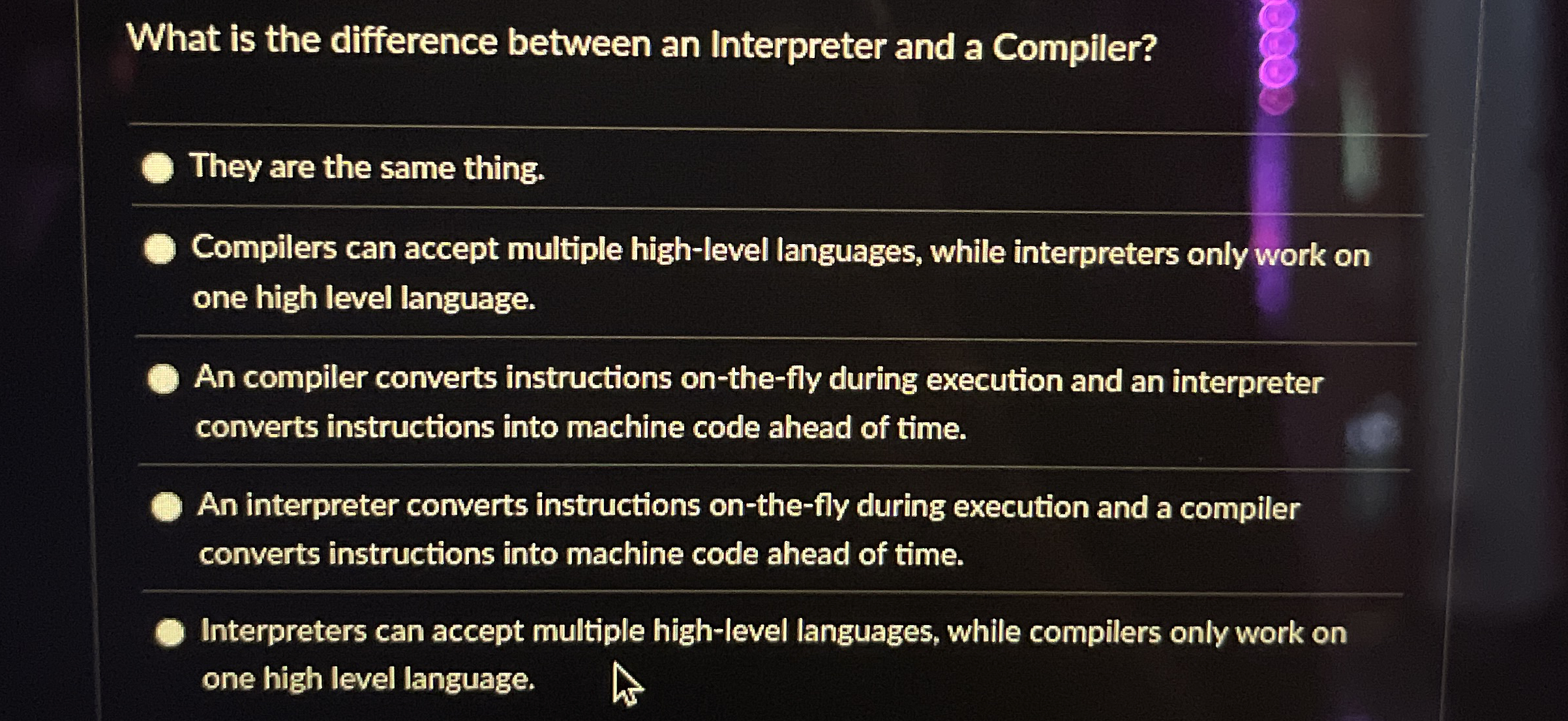 What is the difference between an Interpreter and