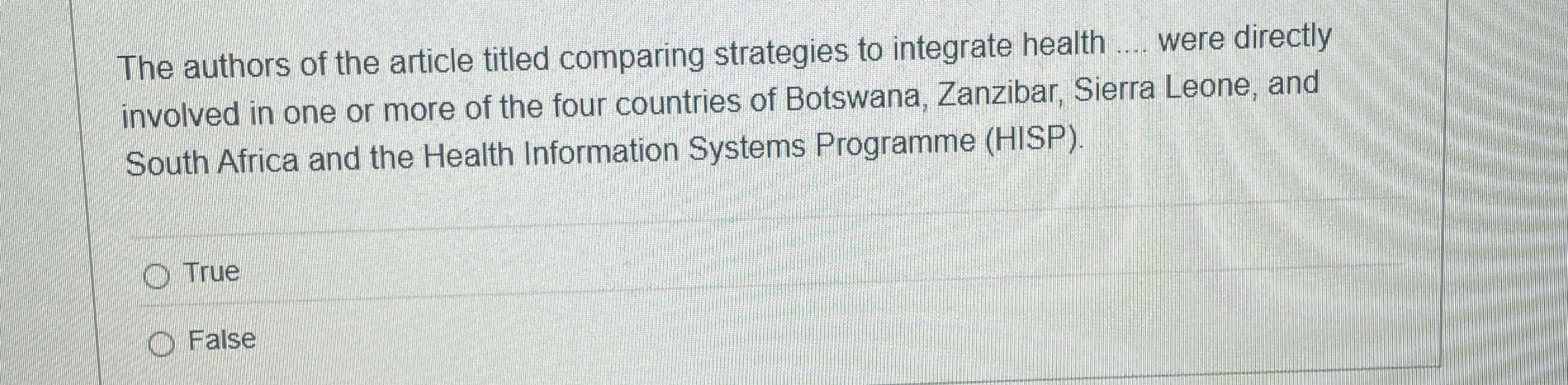 The authors of the article titled comparing