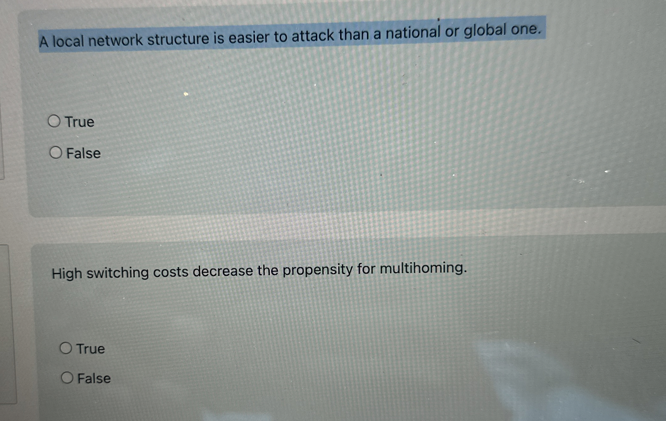 A local network structure is easier to attack