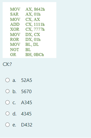 C x : ? a . 5 2 A 5 b . 5 6 7 0 c . A 3 4 5 d . 4