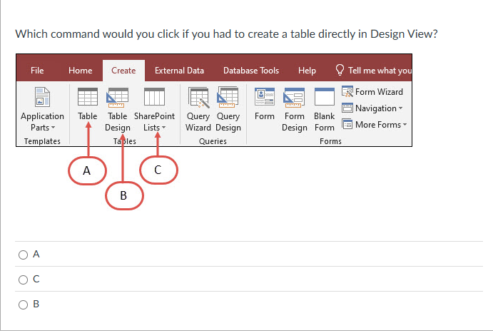 Which command would you click if you had to