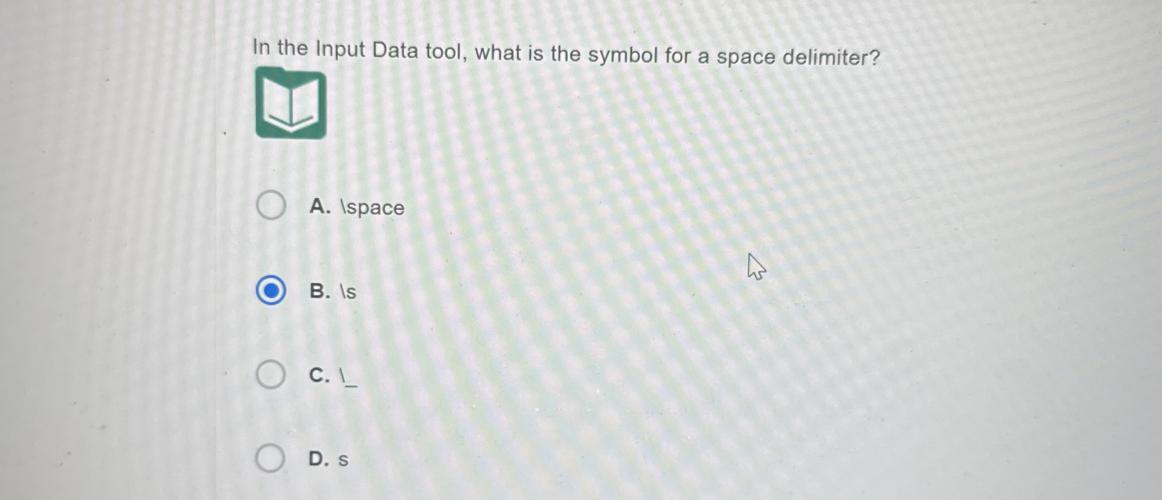 In the Input Data tool, what is the symbol for a