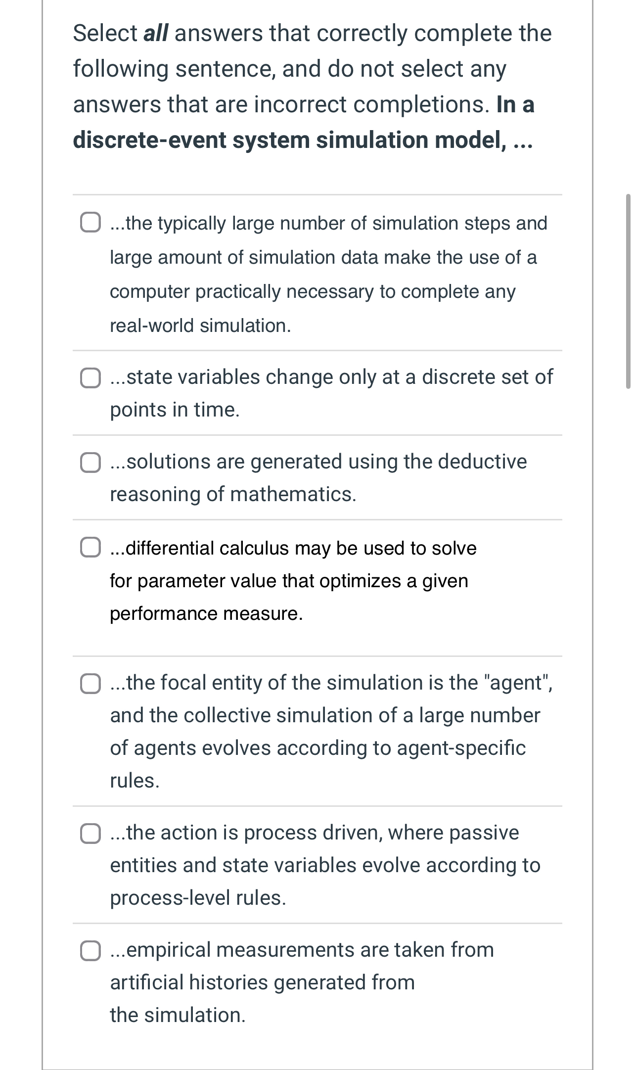 Select all answers that correctly complete the