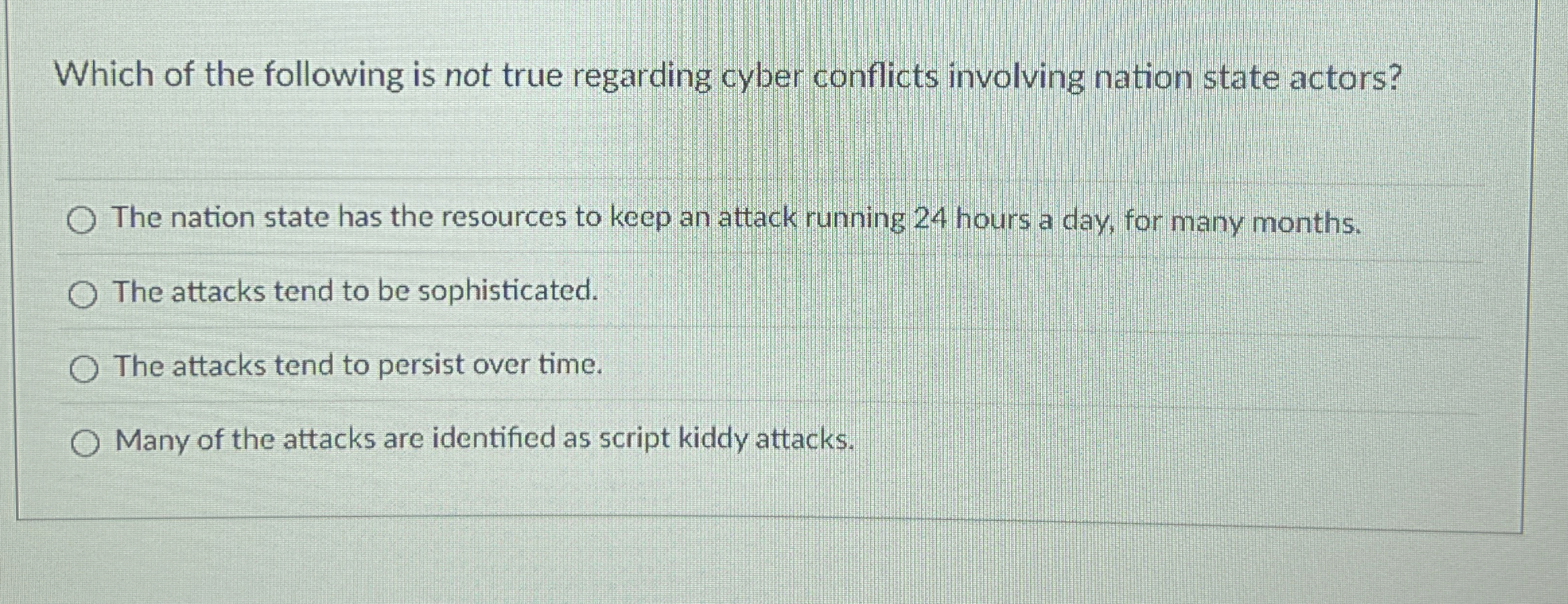 Which of the following is not true regarding