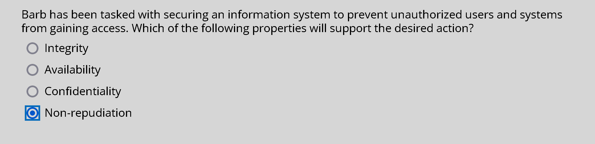 Barb has been tasked with securing an information