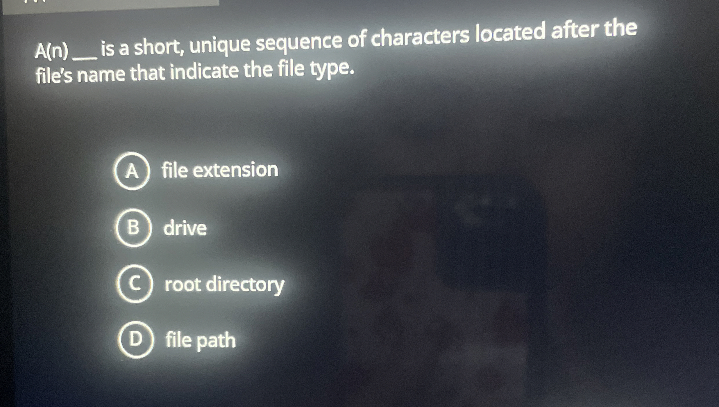 A ( n ) is a short, unique sequence of characters
