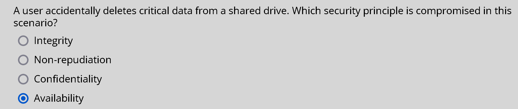 A user accidentally deletes critical data from a