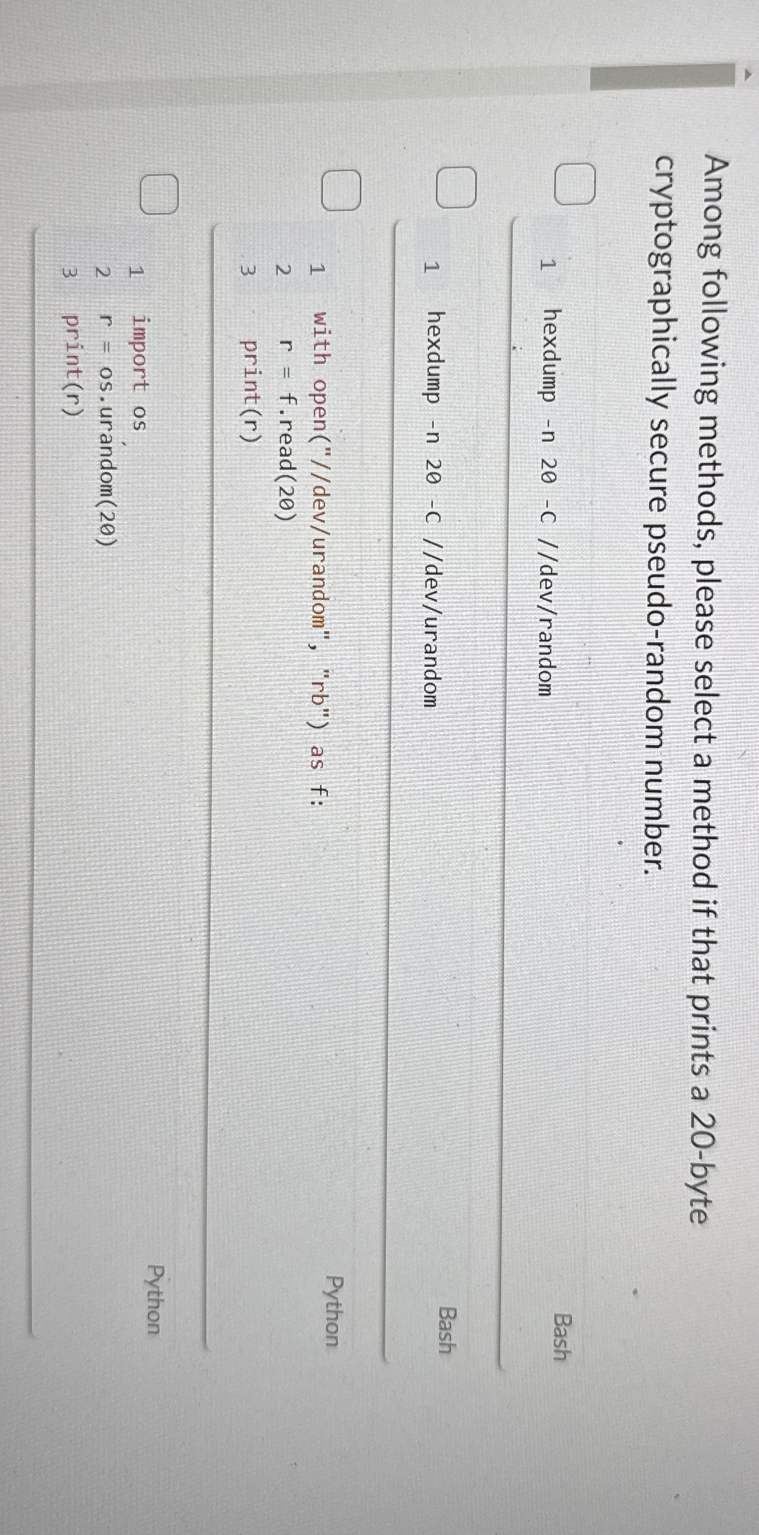 Among following methods, please select a method