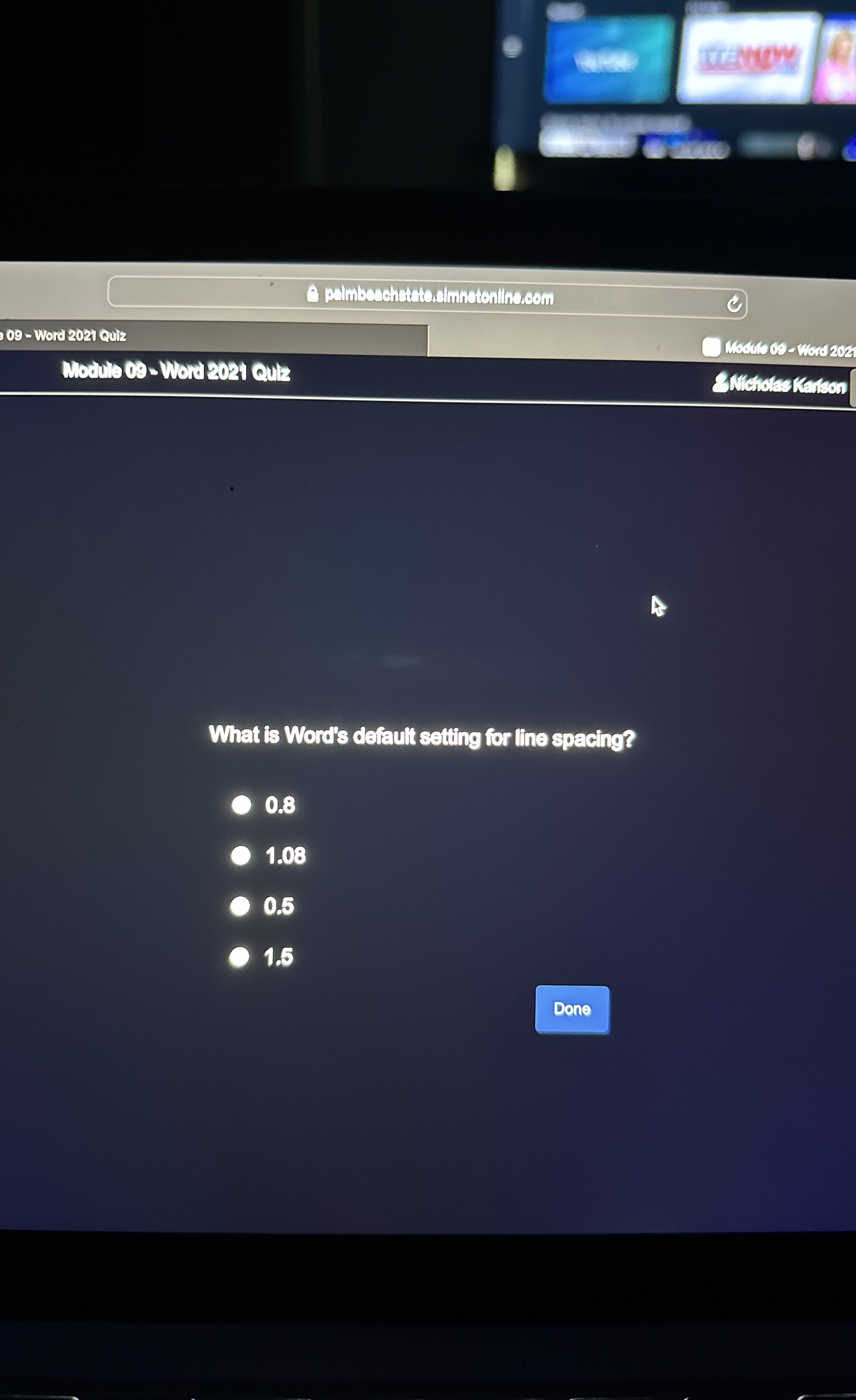 What is Word's default soting for line spacing? 0