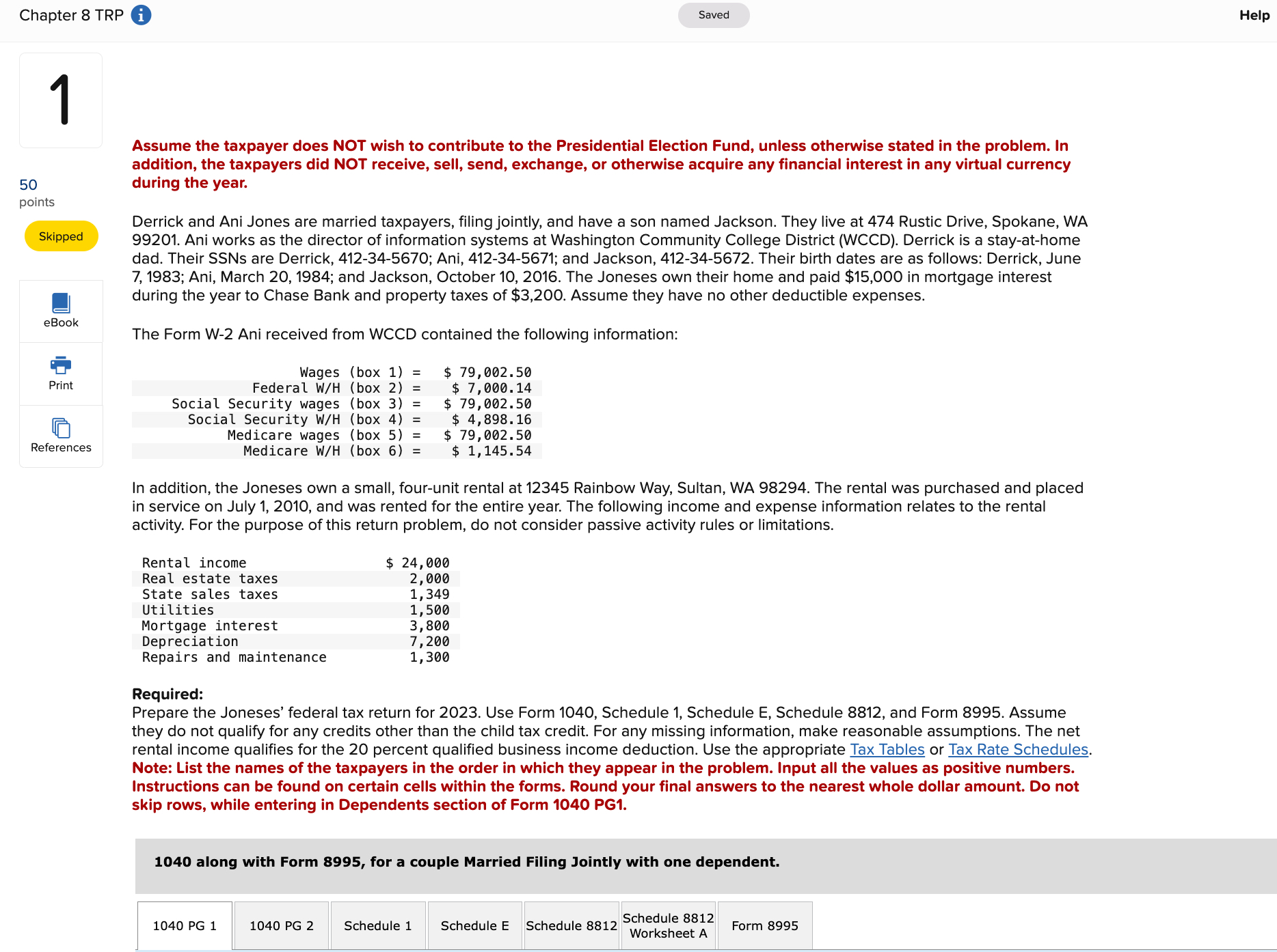 help me fill out 1 0 4 0 pg 1 , 1 0 4 0 , pg 2 ,