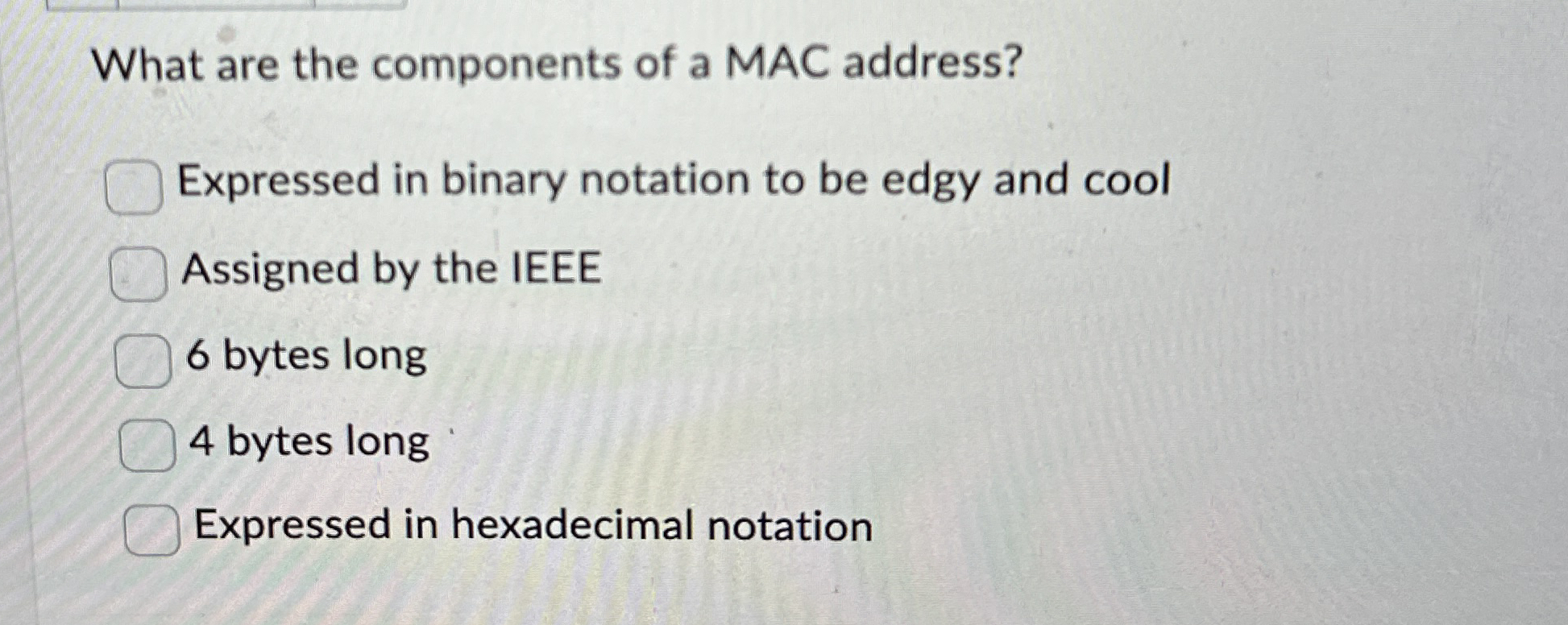 What are the components of a MAC address?