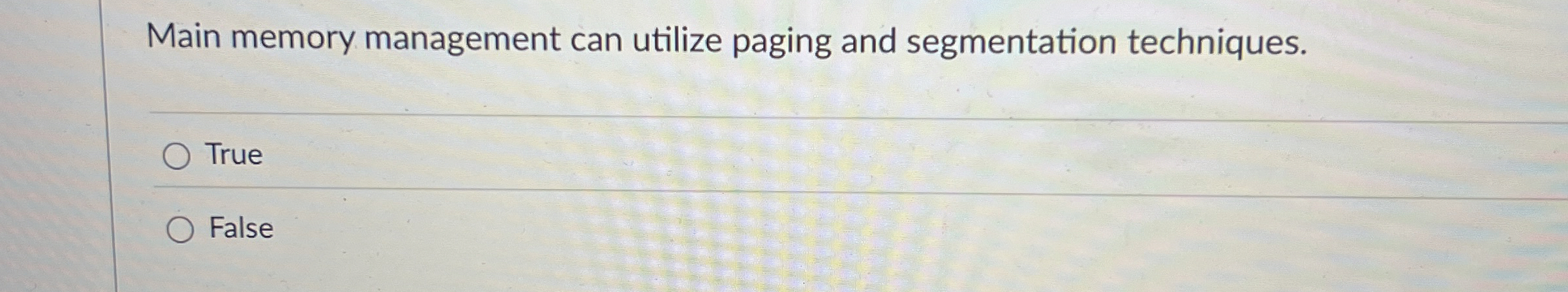 Main memory management can utilize paging and