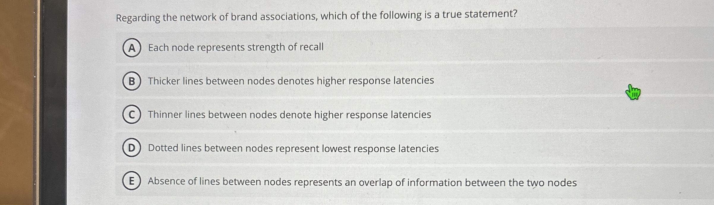 Regarding the network of brand associations,