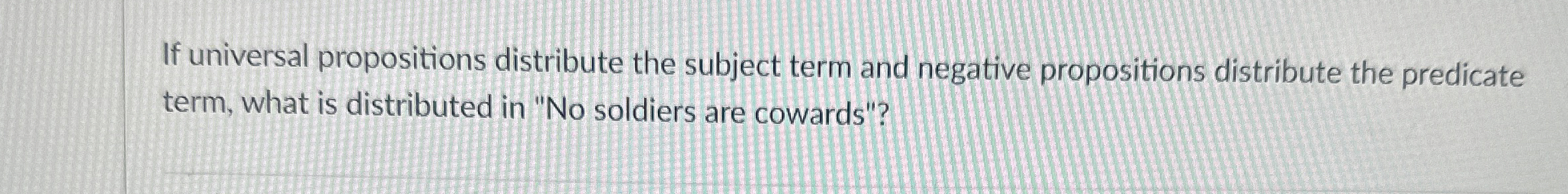 If universal propositions distribute the subject