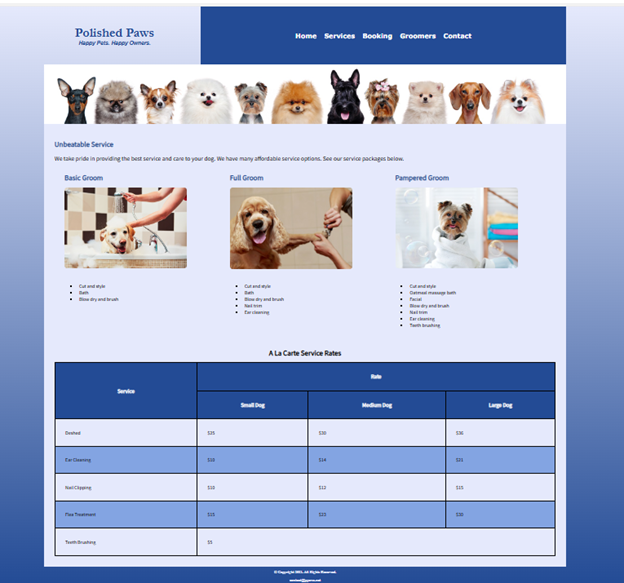 Use HTML and CSS to design the following web